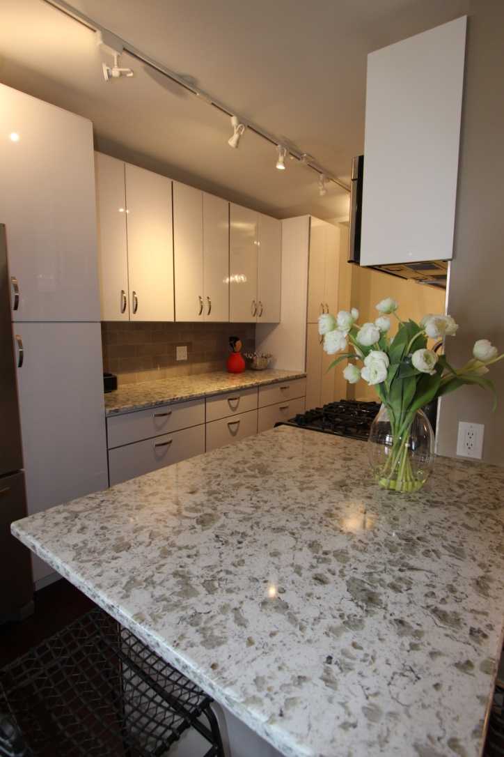 kitchen interior design - white and gray